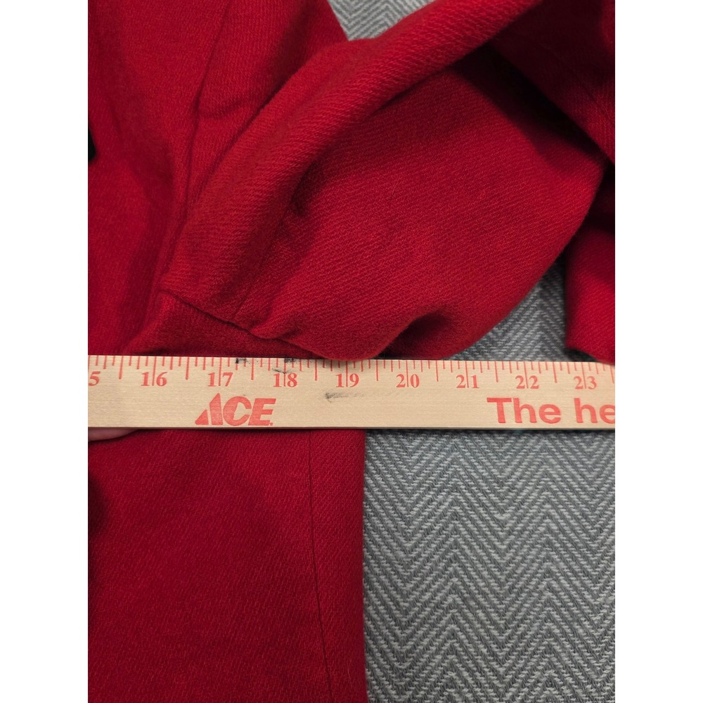 Hastings & Smith Red 100% Wool Blazer Black Velvet Collar Gold Button Petite 12 - Picture 6 of 10